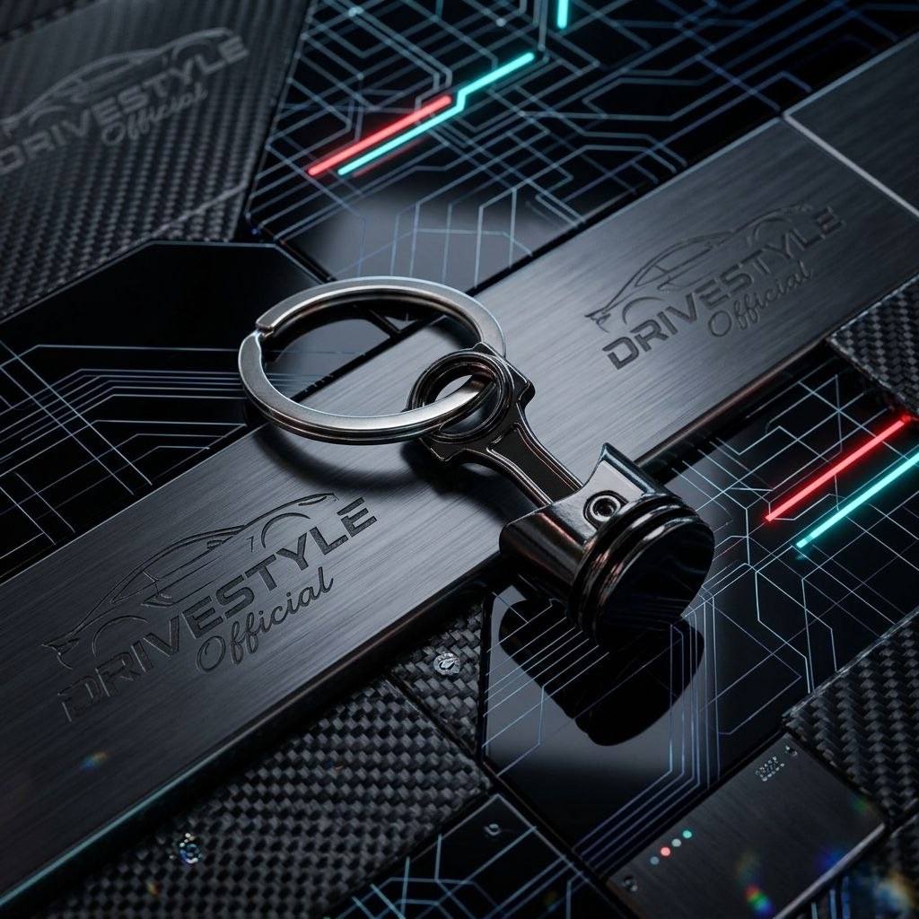 Moving Piston Alloy Keychain 🏎️⚙️