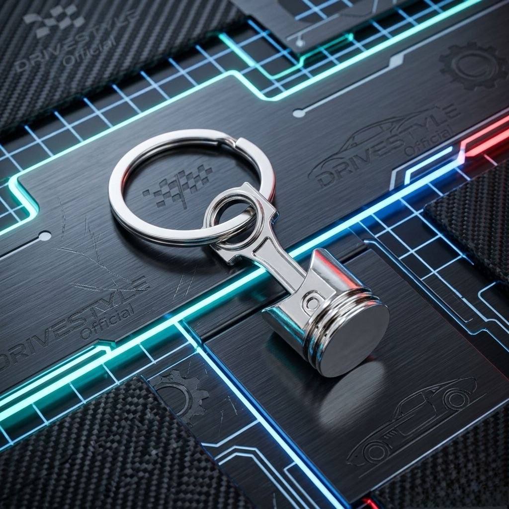 Moving Piston Alloy Keychain 🏎️⚙️