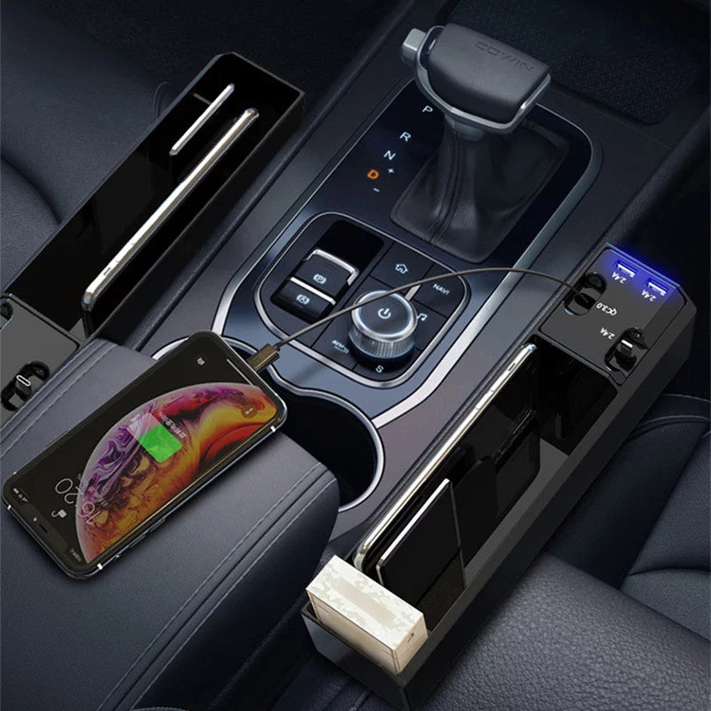 Gap Storage Organizer with Built-in Charger 🏎️⚡📦