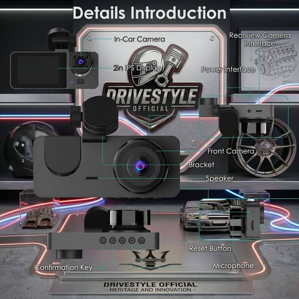 DriveStyle AI 3-Way Ultimate Dash Cam