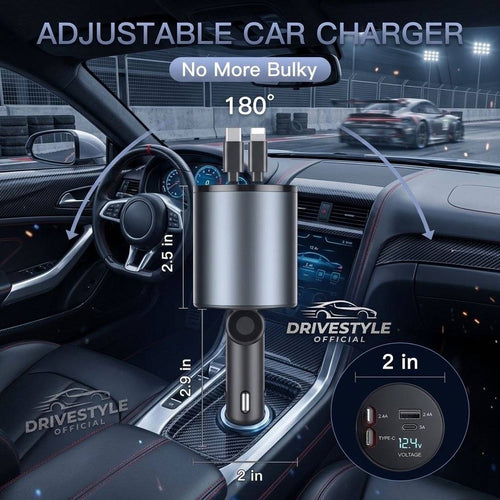 120W Retractable Car Charger
